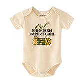 Long term capital gain unisex short sleeve baby boy girl clothes Funny investment humor bodysuit newborn gift